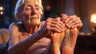 Beautiful Big Wrinkled Feet Oiled up - Oil Dripping From Toes Sensual Massage