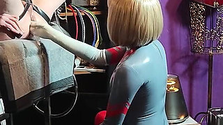 Extreme Deep Full Latex Catsuit Punch Fisting - Adelina Noir