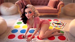 Rich lady Crystal invited to have fun Twister and was humped by a stranger