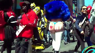 Big titted reality tv star ass fucked in public