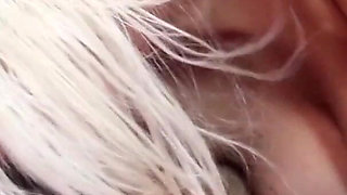 Hot blonde babe fucked by a BBC dude on the bed