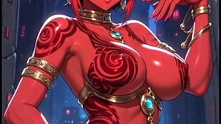 red demon girls sexy pose (Ai animation)