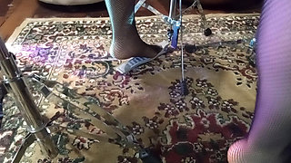 I Play Drums with My New Red Stilleto