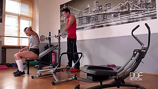 Brunette Anal Aficionado Amirah: Small Tits & Shaved Pussy Worked Out Hard at the Gym