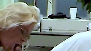 Shaved pussy fucked by gynecologist