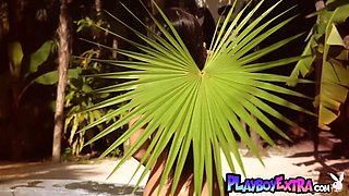 Nasty spic young girl posing naked in the pool