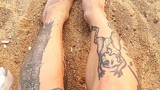 Look at My Toes in Crocs on the Beach