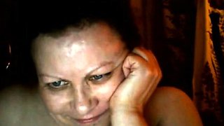 Big-tit Russian BBW Mom Plays on Skype