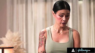 Nice-looking Dana Vespoli and Kimmy Kimm's pussy licking trailer