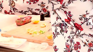 Amateur asian teen solo playing