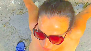 Beach Facial with Friends Wife-slow Mo Cumshot