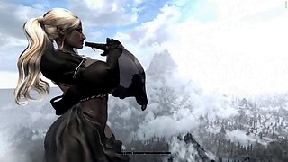 Giantess grow, tall girl big tits, blonde big tits