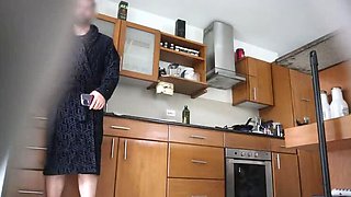 Big Tits Latina Maid Apologizes in Kitchen - Homemade Voyeur Part 2
