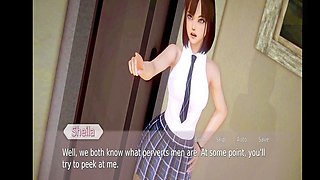 Busty brunette teen in Waifu Academy