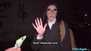 Don't Let My Mother Hear! Nerdy Brunette Emily Pink in Outdoor POV Pickup for Public Agent