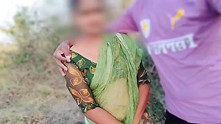 Desi Village Bhabhi Fucked Hard in Jungle by Devar, Indian Teen Tight Pussy Outdoor Sex, Hindi Audio