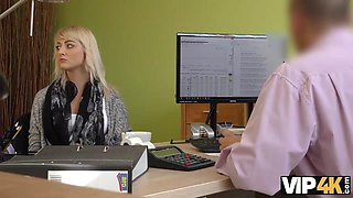 VIP4K. Blonde angel Katy Rose gladly passes the dirty casting of her credit manager: Porn