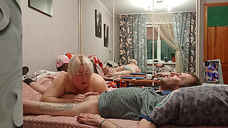 gentle blowjob and hot cum in neighbor's mouth