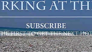 Jerking off My Boyfriend at a Beach - Quick Risky Outdoor Handjob with Huge Cumshot