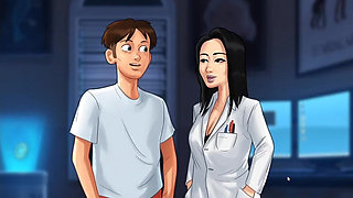 Japanese Teacher Okita Loves Grinding 18 Plus Boy Huge Cock in College Office Summertime Saga