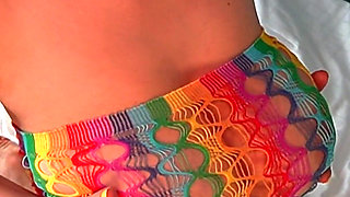 Homemade Sex Tape: Horny GF with Huge Tits in Fishnet Sucks & Fucks in Doggy with Loud Moans - Lilykoti