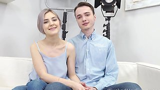 A beautiful woman with big natural tits fucks with her boyfriend