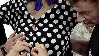 Ugly Granny Gets Bukkake Group Face Fucked