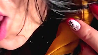 Smoking Phone Call Downjacket. Noisy Hooded Blowjob and Cum on My Coat
