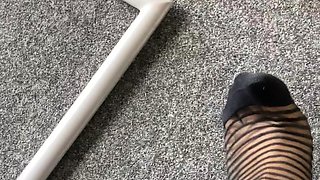 Flexible foot fetish masturbating with feet and hands