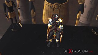 Sex in ancient Egypt! Anubis fucks a young egyptian slave in his temple