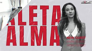 Cute Teen Aleta Alma Takes a Huge Dick in Her Mouth and Pussy