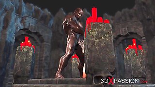 Hot porn! black dude plays with a Sexy Bride in the basement