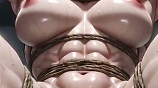 Ripped Female Muscle Bound in Gym - Huge Clit & Wet Swollen Pussy