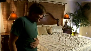 Evan Stone enjoys wet pussy of horny Mary Carey in bedroom