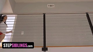 Stepsiblings - provocative slut Jenna Ross taunts her brother and swallows his jizz in the douche