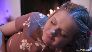 Charming blonde baddie fitted monster black cock in loud interracial