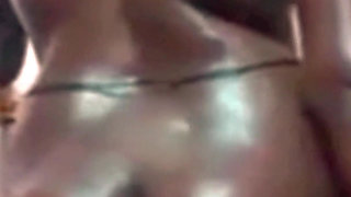 Desi Tamil Wife Renu Oiled Big Black Ass Massage by Landlord & Red Bikini Tease! Indianhotwifex