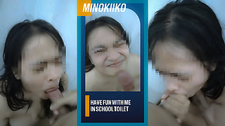 College Girl Sucks Her Teacher's Cock in the Toilet Behind the College for Better Grade - Minokiiko