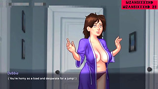 Debbie Gets Finger Fucked in The Pool and Then gets fucked by big white cock later that night (Summertime Saga Gameplay)