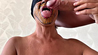 Milf Mom Takes Close-Up Blowjob from Her Son Before He Creampies Her Pussy in Steamy Family Fuck