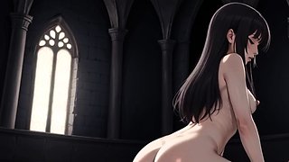 Castle orgy in medieval set-up, with antique charm and