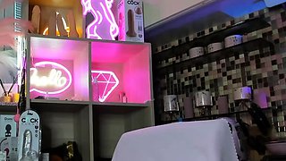 Perfect blond making solo masturbation