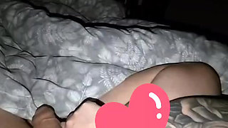 Auntie comes into room at night to hamdjob his cock