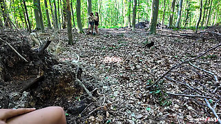 A Voyeur in the Forest Fucks 2 Bitches