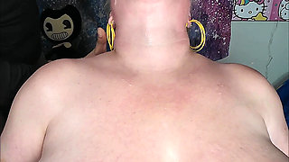 BBW Roommate Submits to Sloppy Rough Deepthroat Training 9 Inch Dildo
