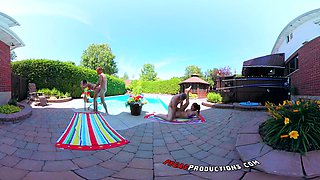 Heat up your summer with Shana and Heidi in a steamy foursome by the pool