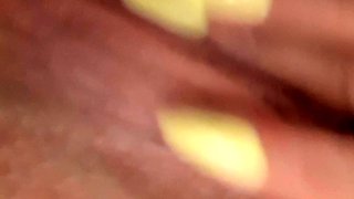 Brunette and her toys have close up masturbation sex