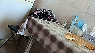 Amateur Wife in the Kitchen, Hairy Pussy, Hairy Ass, Big Tits, Big Nipples, Long Hair.