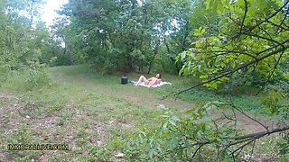 Stepdad & His Son Spy on Horny Sunbather Mia Rose - Big Booty Teen Gets Tag Teamed! Part 1