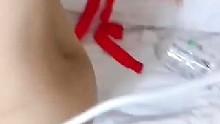 Close up POV of teen sucking cock